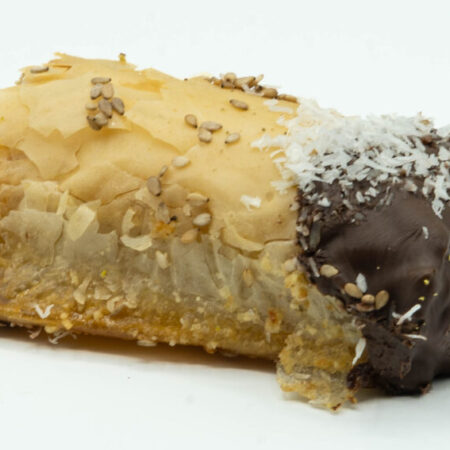 Dedos de cacahuete y coco , con chocolate negro